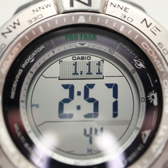 Casio Pro Trek Men's Watch PRW-3500 Solar Triple Sensor Digital Black Working - Picture 4 of 16